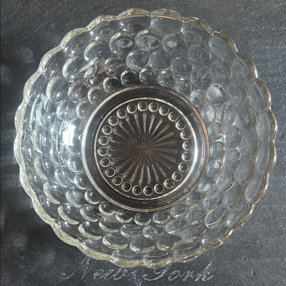 Vintage Bubble Glass Clear Bowl